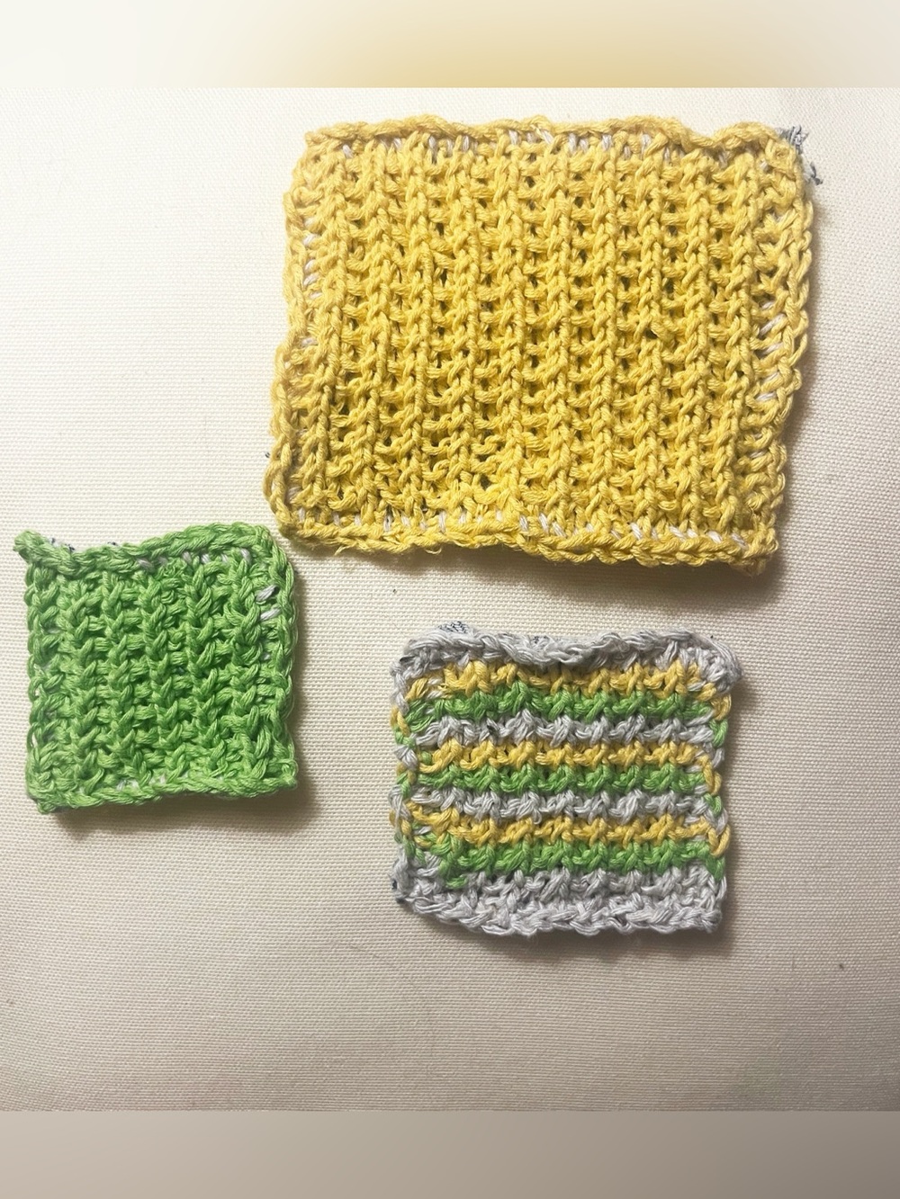 Visible mending Hand Knit Sweater Patches with Recycled Denim Backing